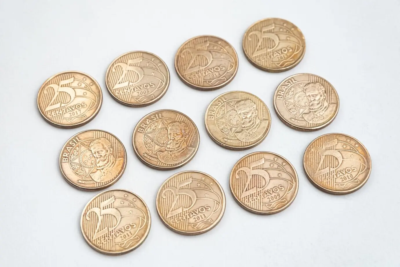 Geld - brasilianische 25-Centavos-Münzen